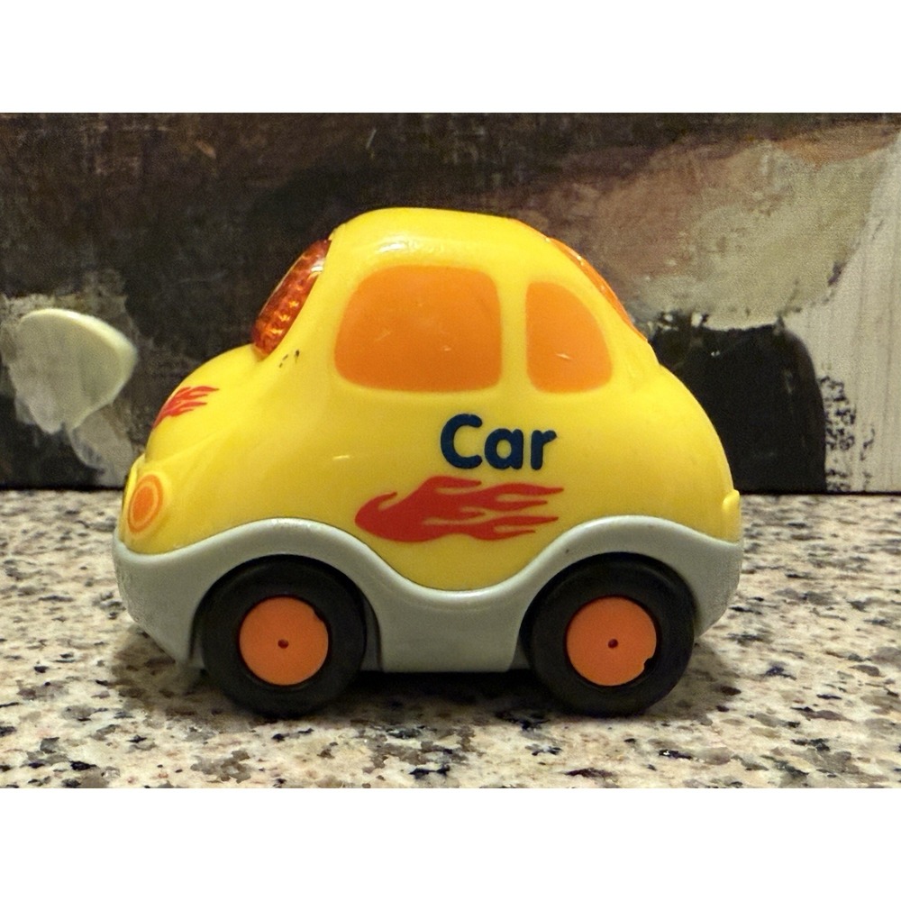 VTECH GO GO SMART WHEELS YELLOW CAR VEHICLE LIGHTS SOUNDS MUSIC Tested